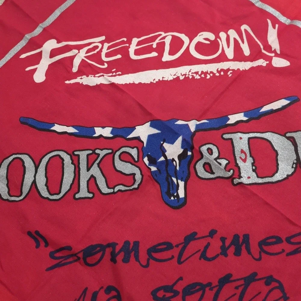 Brooks & Dunn Vintage Concert Bandana Handkerchief Scarf Red Freedom America 250
